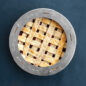 Adjustable Pie Shield on a lattice pie