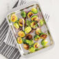 Roasted brussel sprouts on compact sheet