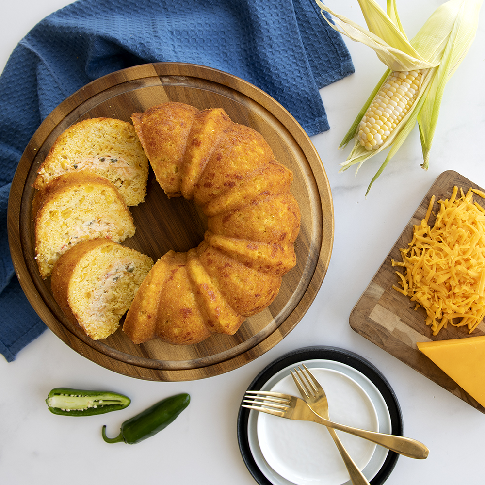 Cornbread Bundt with Savory Cheese Filling - Nordic Ware