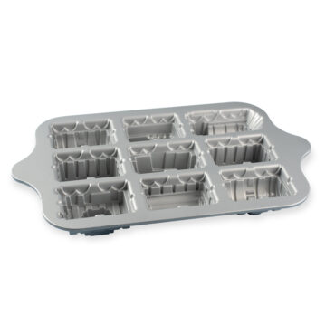 Cake pan TRAIN, 9 moulds, gold, Nordic Ware