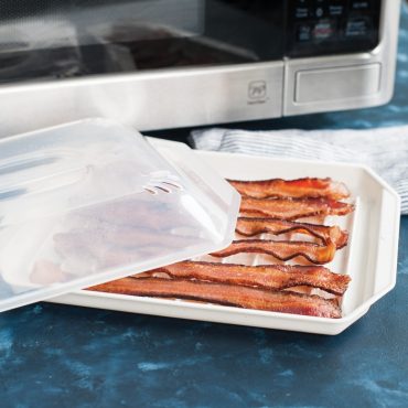 Nordic Ware Round Bacon and Meat Microwave Grill, 2-Sided, White