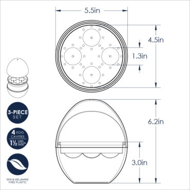 Microwave Egg Boiler Dimensional Image