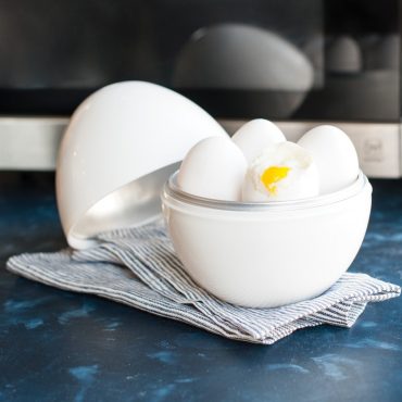 Egg Pod Microwave Egg Boiler Cooker Egg Steamer Perfectly Eggs and Detaches The Shell, White