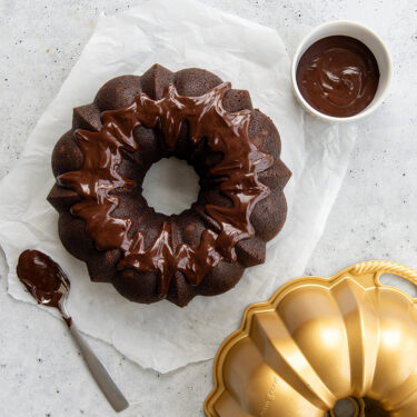 Double Chocolate Bundt Cake with Espresso Chocolate Glaze