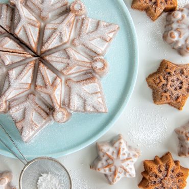 Wintery Snowflake Cakelets - Friday is Cake Night