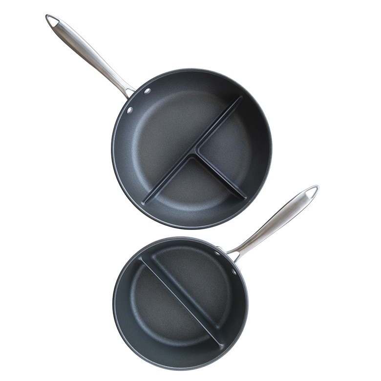 Nordic Ware Divided Sauce Pan, 2-in-1, Silver