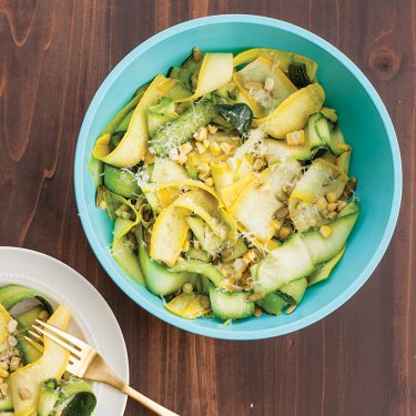 Summer Squash & Grilled Corn Salad with Shallot Vinaigrette