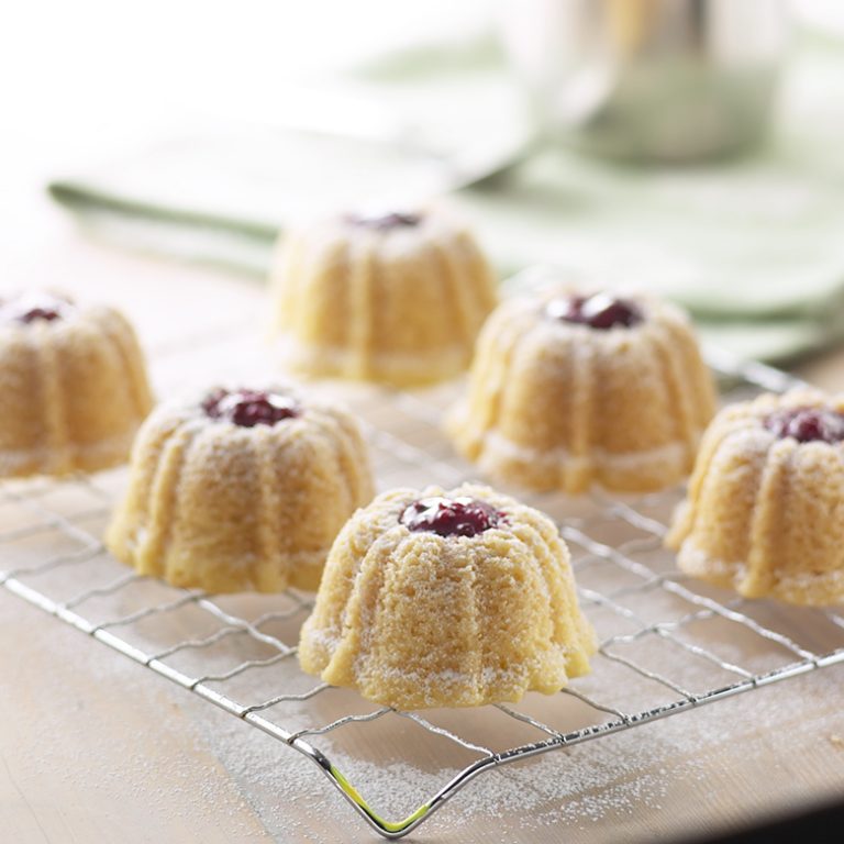 Raspberry Shortbread Cakes - Nordic Ware