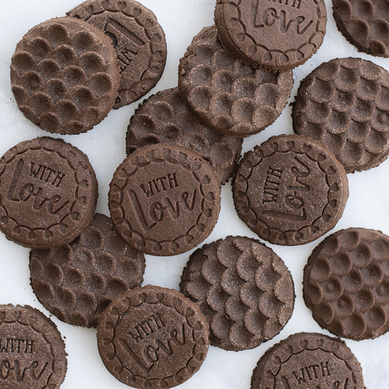 Stamped Chocolate Shortbread Cookies - Curly Girl Kitchen