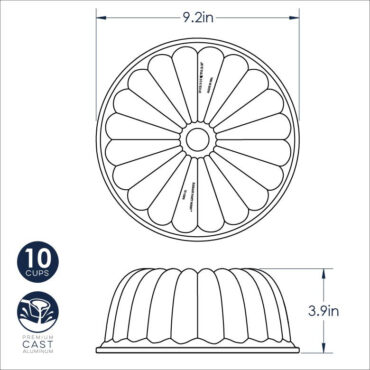 Dimensional Drawing of the Elegant  Bundt