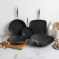 Image of Basalt 5 Piece set displayed on countertop with ingredients and utensils