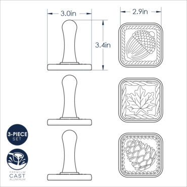 Fall Forest Springerle Cookie Stamps Dimensional Drawing