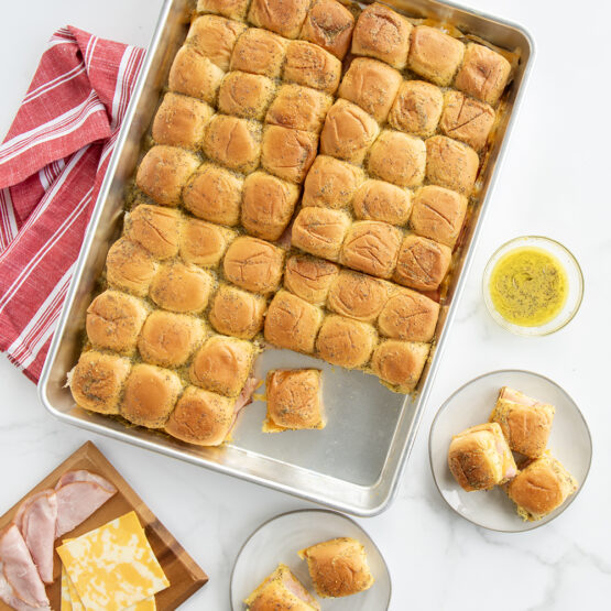 Big Batch Baked Ham and Cheese Sliders