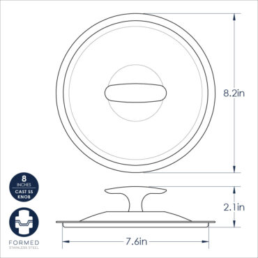 8" Lid dimensional Drawing