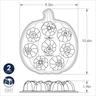 Lil' Pumpkin Cakelets Pan Dimensional Drawing