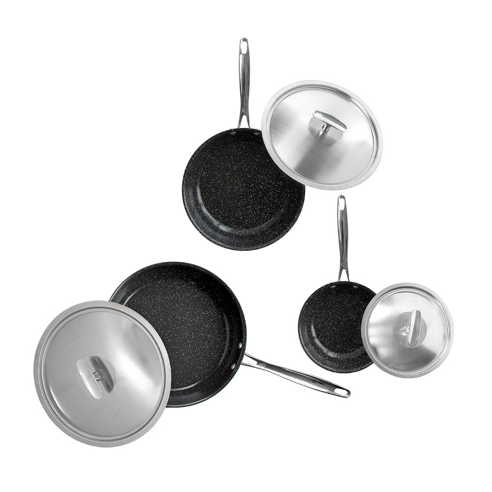 Basalt 6 Piece Sauté Skillet & Lids Set