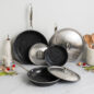 Image of Basalt 6 Piece Set displayed on countertop with ingredients and cooking utensils