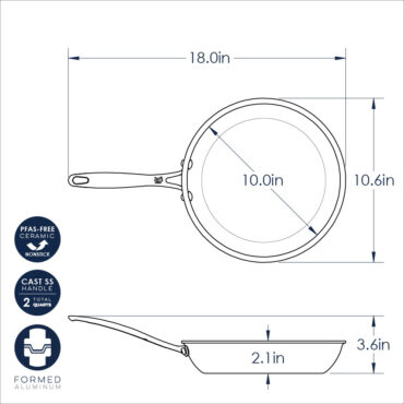 Basalt 10" Skillet dimensional drawing