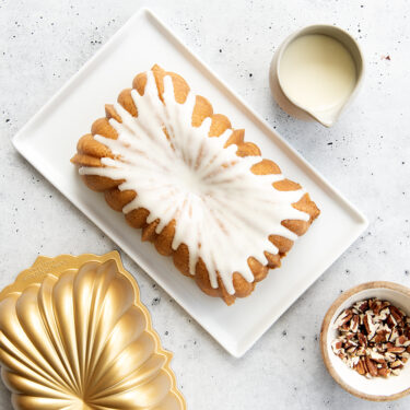 Salted Caramel Loaf Cake with Cream Cheese Glaze