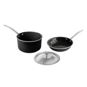 Basalt 3 Piece 8" Sauté Skillet and 3QT Sauce Pan with Lid