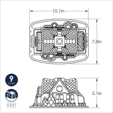 Gingerbread House Bundt Dimensional Drawing