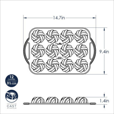 Braided Mini Bundt Dimensional Drawing