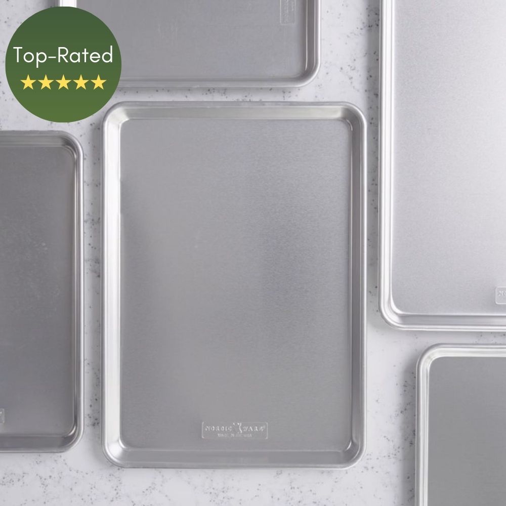 Image of Naturals uncoated baking sheets with "top- Rated" Callout