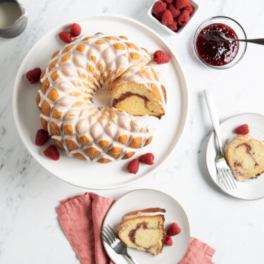 Almond Bundt Cake with Raspberry Filling